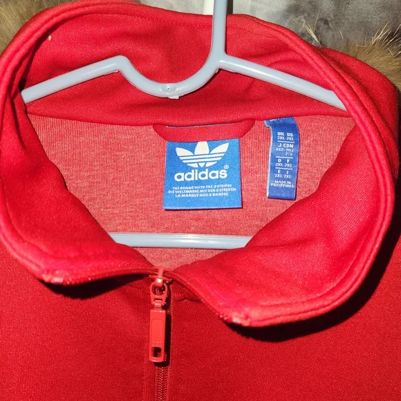 Very Rare Vintage Adidas Bb Red and White Firebird Windbreaker New Cond.Mens 2XL - Picture 3 of 10